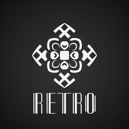 Vintage ornamental retro modern art deco logo template for designのイラスト素材