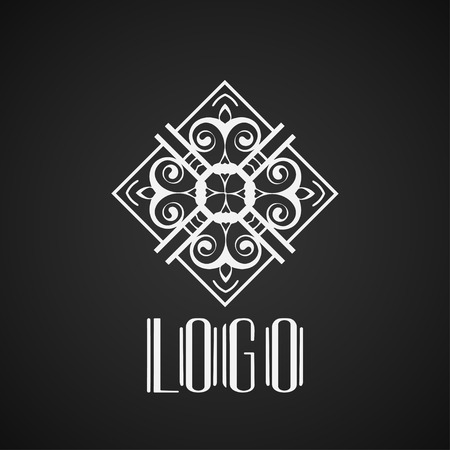Vintage ornamental retro modern art deco logo template for designのイラスト素材