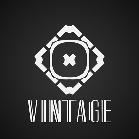 Vintage ornamental retro modern art deco logo template for designのイラスト素材