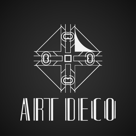 Vector geometric modern art deco style logo decorationのイラスト素材
