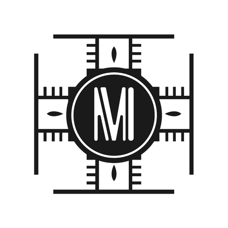 Modern art deco luxury classic monochrome minimal hipster geometric vintage vector monogram, frame , border , label for your logo badge designのイラスト素材