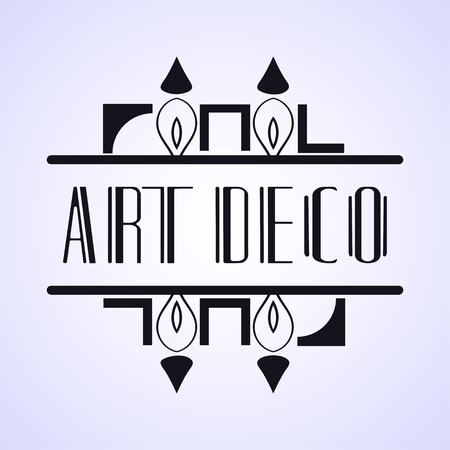 Modern art deco vintage badge logo design vector illustration for packaging of luxury productsのイラスト素材