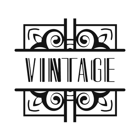 Vintage modern art deco frame design for labels, banner, logo, emblem, apparel, t- shirts, sticker, packaging of luxury products and other design objectsのイラスト素材