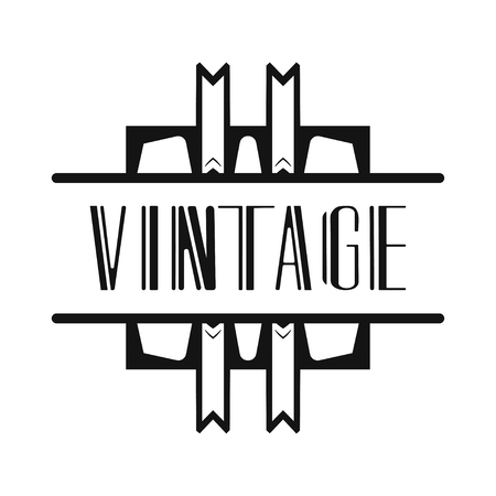 Beautiful emblem, badge for template logo in the modern art deco style for packaging of luxury productsのイラスト素材