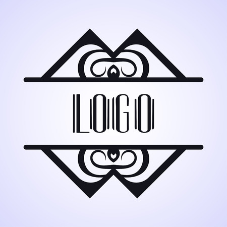 Beautiful emblem, badge for template logo in the modern art deco style for packaging of luxury productsのイラスト素材