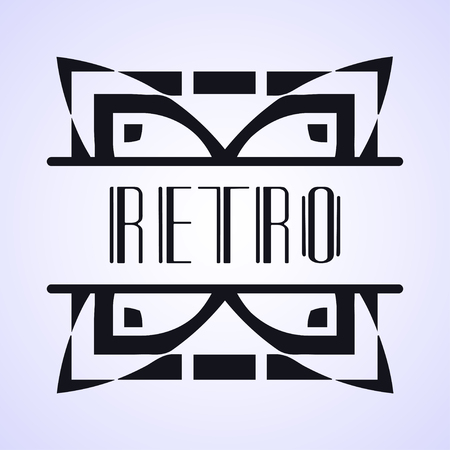 Beautiful emblem, badge for template logo in the modern art deco style for packaging of luxury productsのイラスト素材