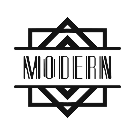 Beautiful emblem, badge for template logo in the modern art deco style for packaging of luxury productsのイラスト素材