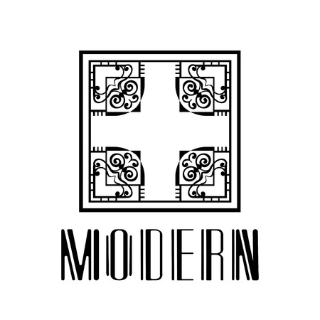 Vector geometric modern art deco style logo decorationのイラスト素材
