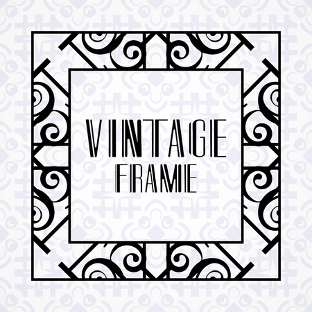 Vintage ornamental modern art deco border frame for invitation and packaging of luxury products. Retro luxury backgroundのイラスト素材