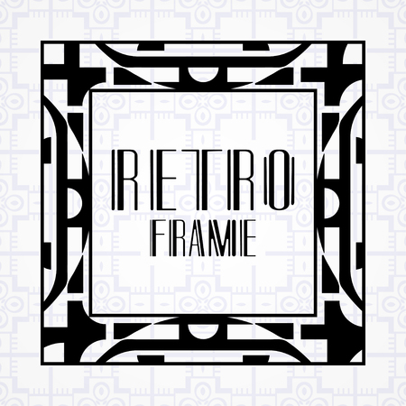 Vintage ornamental modern art deco border frame for invitation and packaging of luxury products. Retro luxury backgroundのイラスト素材