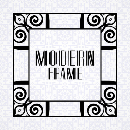 Vector geometric frame in modern art deco style. Rectangle vector abstract element for design of badge, logo, label, invitation and packaging of luxury products. Vintage luxury backgroundのイラスト素材