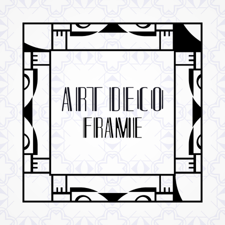 Vintage ornamental modern art deco border frame for invitation and packaging of luxury products. Retro luxury backgroundのイラスト素材