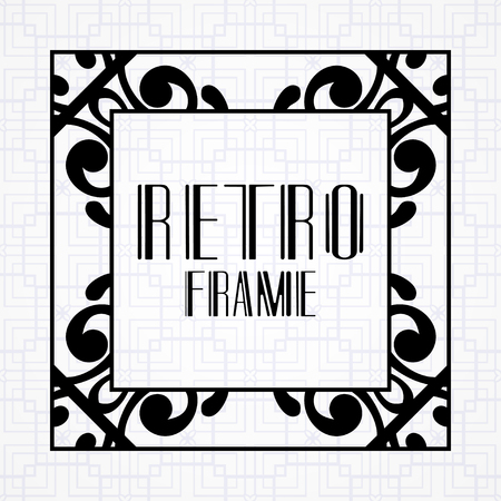 Modern art deco frame. Vintage ornamental border. Design a template for invitations, leaflets, greeting cards and packaging of luxury products. Retro luxury background. Vector illustrationのイラスト素材