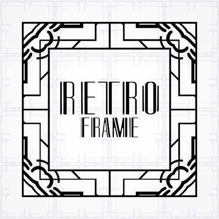 Modern art deco frame. Vintage ornamental border. Design a template for invitations, leaflets, greeting cards and packaging of luxury products. Retro luxury background. Vector illustrationのイラスト素材