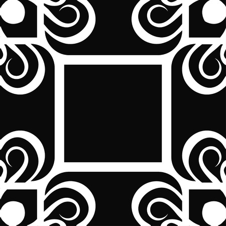 Vector modern tiles pattern. Abstract art deco seamless monochrome backgroundのイラスト素材