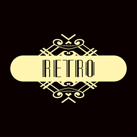 Luxury antique modern art deco monochrome hipster minimal geometric vintage vector frame , border , label for your logo, badge or crest for club, bar, cafe, restaurant, hotel, boutiqueのイラスト素材