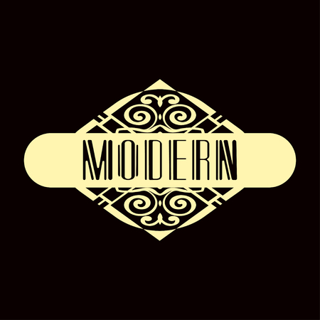 Modern art deco vintage badge logo design vector illustrationのイラスト素材