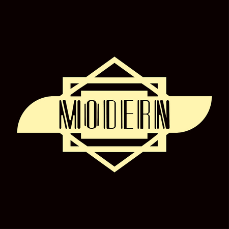 Luxury antique modern art deco monochrome hipster minimal geometric vintage vector frame , border , label for your logo, badge or crest for club, bar, cafe, restaurant, hotel, boutiqueのイラスト素材