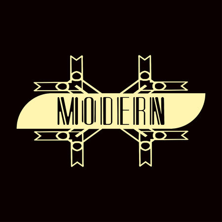 Beautiful emblem, badge for template logo in the modern art deco styleのイラスト素材