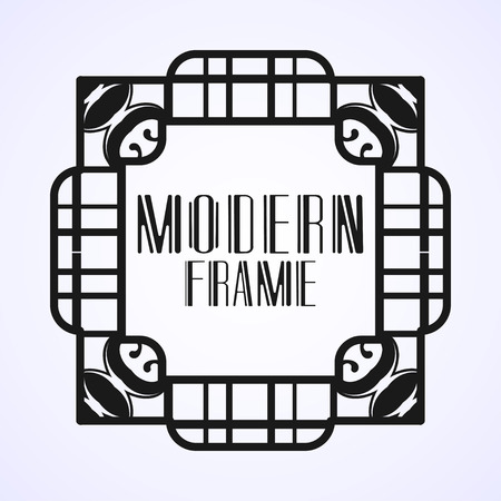 Vintage ornamental modern art deco border frame for invitation and packaging of luxury products. Retro luxury backgroundのイラスト素材