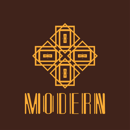 Vintage ornamental retro modern art deco logo template for designのイラスト素材