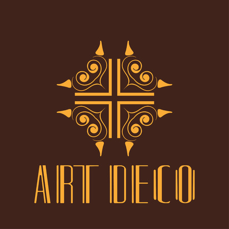 Vintage ornamental retro modern art deco logo template for designのイラスト素材