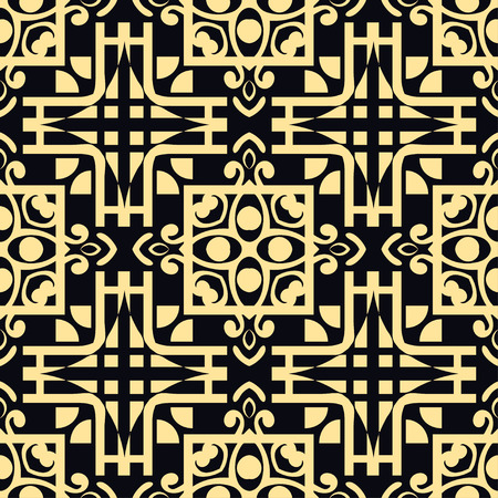 Vector modern tiles pattern. Abstract art deco seamless monochrome backgroundのイラスト素材