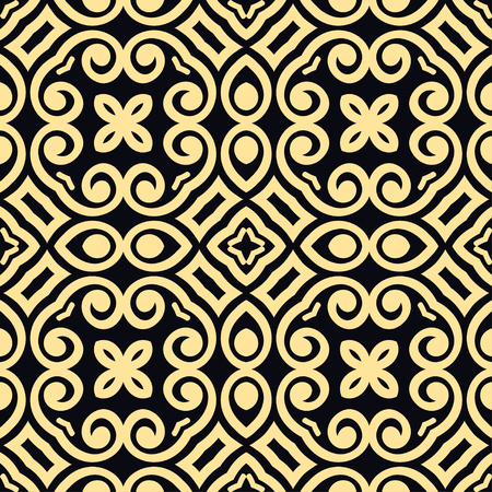 Vector modern tiles pattern. Abstract art deco seamless monochrome backgroundのイラスト素材