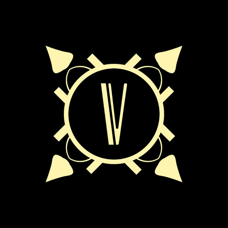 Vector modern art deco frame. Elegant monogram design template.のイラスト素材