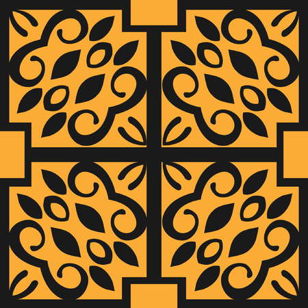 Vector modern tiles pattern. Abstract art deco seamless monochrome backgroundのイラスト素材