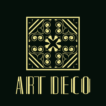 Vector geometric modern art deco style logo decorationのイラスト素材