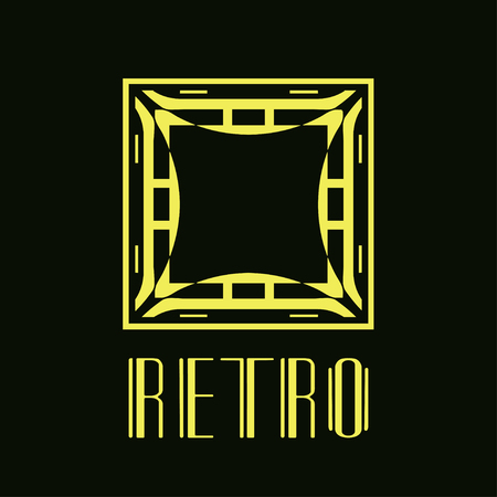 Vector geometric modern art deco style logo decorationのイラスト素材