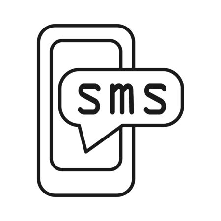 Smartphone and cellphone icon art. Elegant thin line style design. Vector illustrationのイラスト素材