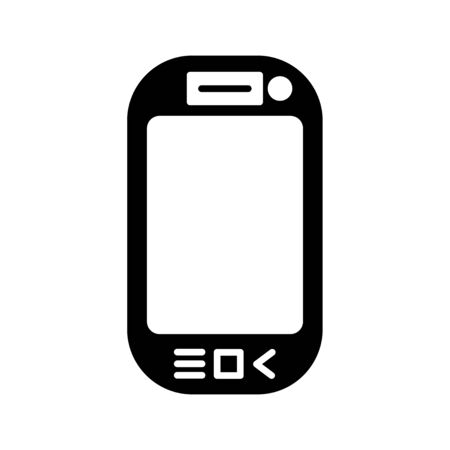 Mobile phone with blank screen in flat style - stock vector illustration.のイラスト素材