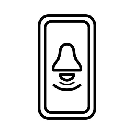 Mobile phone icon vector, line art outline style of smartphone symbol, simple linear cellphone pictogram isolated on whiteのイラスト素材