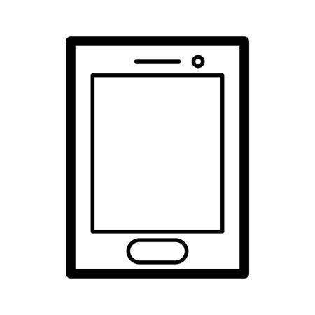 Outline drawing modern smartphone. Elegant line style design. Vector illustrationのイラスト素材