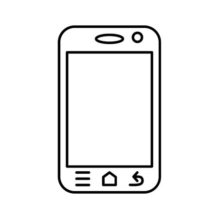 Outline drawing modern smartphone. Elegant line style design. Vector illustrationのイラスト素材