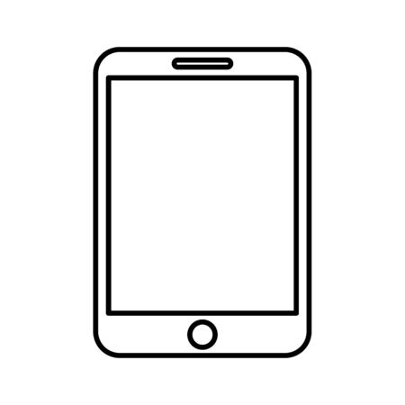 Outline drawing modern smartphone. Elegant line style design. Vector illustrationのイラスト素材