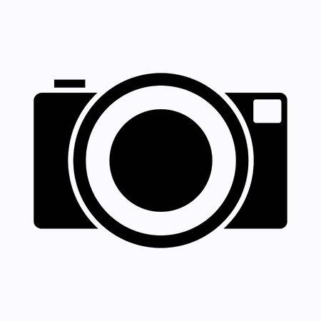 Camera icon, flat photo camera vector isolated. Modern simple snapshot photography sign. Instant Photo internet concept.のイラスト素材