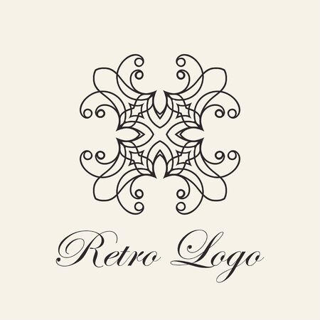 Vintage ornamental template for logo design. Flourishes calligraphic elegant retro royal sign. Vector illustrationのイラスト素材