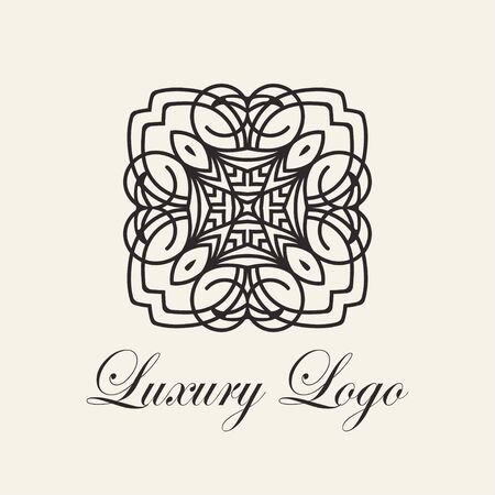 Vintage ornamental template for logo design. Flourishes calligraphic elegant retro royal sign. Vector illustrationのイラスト素材