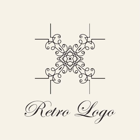 Vintage ornamental template for logo design. Flourishes calligraphic elegant retro royal sign. Vector illustrationのイラスト素材
