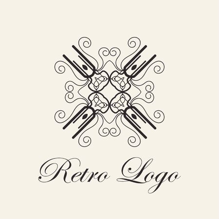 Vintage ornamental template for logo design. Flourishes calligraphic elegant retro royal sign. Vector illustrationのイラスト素材