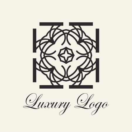 Vintage ornamental template for logo design. Flourishes calligraphic elegant retro royal sign. Vector illustrationのイラスト素材