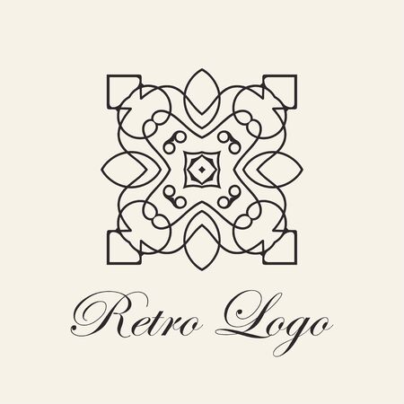 Vintage ornamental template for logo design. Flourishes calligraphic elegant retro royal sign. Vector illustrationのイラスト素材