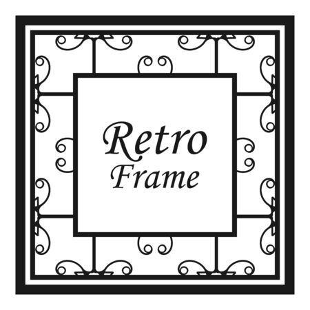 Vintage flourishes ornament swirls lines frame template vector illustration. Victorian borders for greeting cards, wedding invitations, advertising or other design and place for text. Vector illustrationのイラスト素材