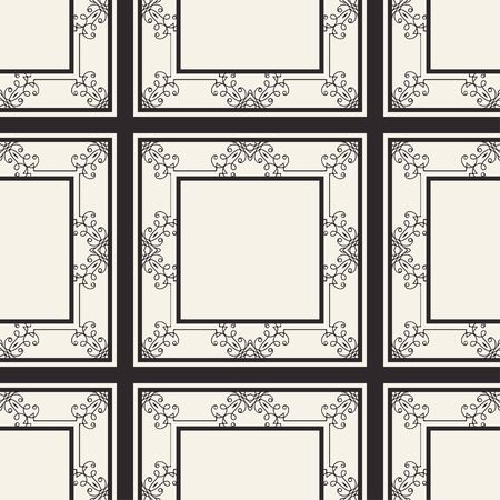 Seamless geometric pattern. Vector abstract classical modern art deco background in black and white color. Vector illustrationのイラスト素材