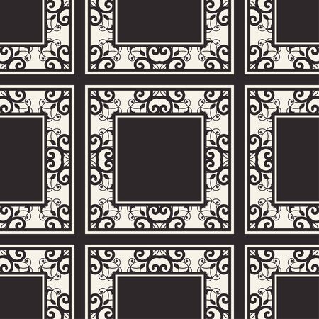 Seamless geometric pattern. Vector abstract classical modern art deco background in black and white color. Vector illustrationのイラスト素材