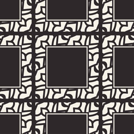 Seamless geometric pattern. Vector abstract classical modern art deco background in black and white color. Vector illustrationのイラスト素材