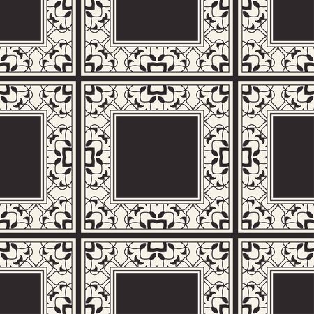 Seamless geometric pattern. Vector abstract classical modern art deco background in black and white color. Vector illustrationのイラスト素材